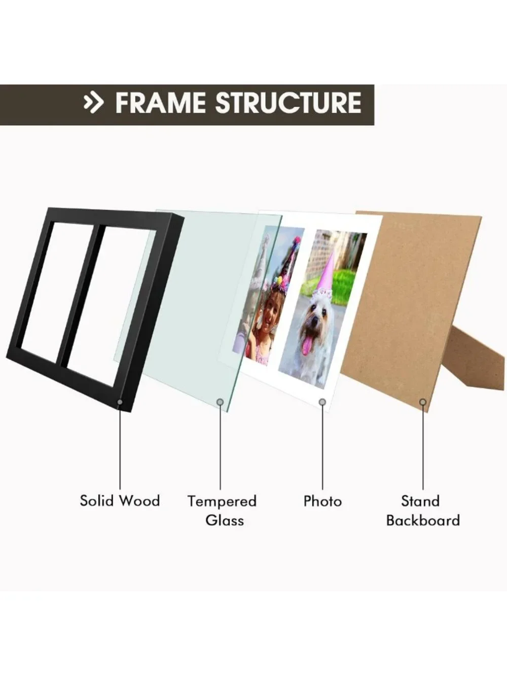 Elegant 5x7 Double Picture Frame for Two Photos - Stylish Black Home Decor